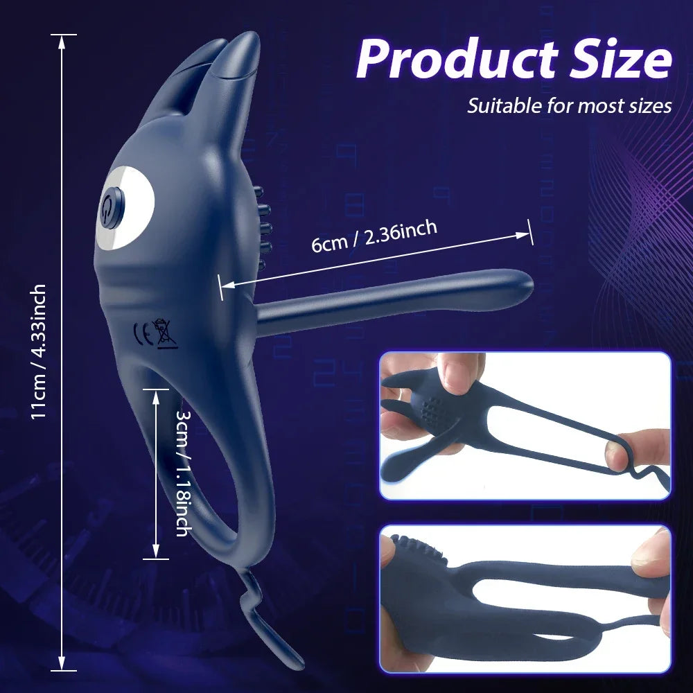 Cock Ring for Men Vibrating Delay Ejaculation Penis Ring Vibrator Male Penis Massager Clitoral Stimulation Sex Toys for Couples