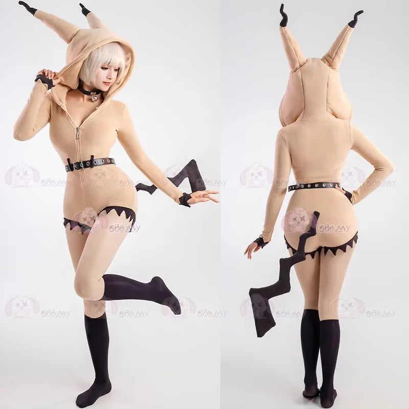 Anime Espeon Cosplay Costumes (Tail Socks Suit Cute Cartoon Flannel Pajamas Bunny)