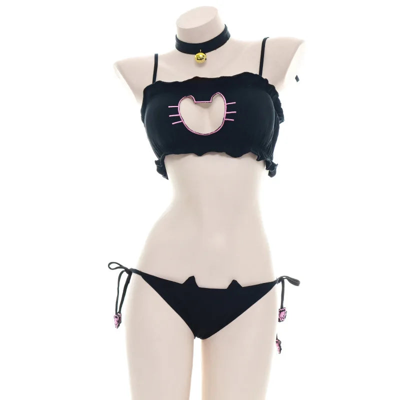 Anime sexy cat girl cosplay underwear