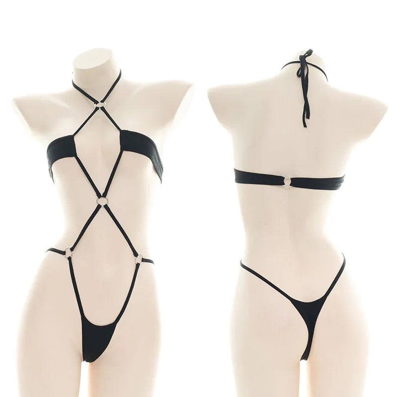 Sexy Lingerie Three-point Women's Sexy Cosplay Cute Maid Bikini