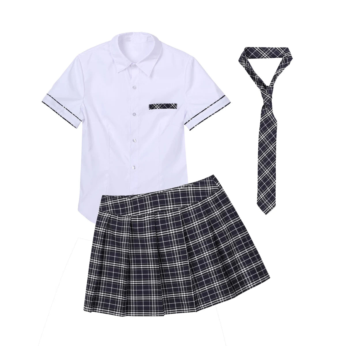 Porn Erotica Lingerie Cosplay Underwear Set Sexy Schoolgirl Costume Kawaii Women Uniform Temptation JK Lace Mini Skirt+Bow Top