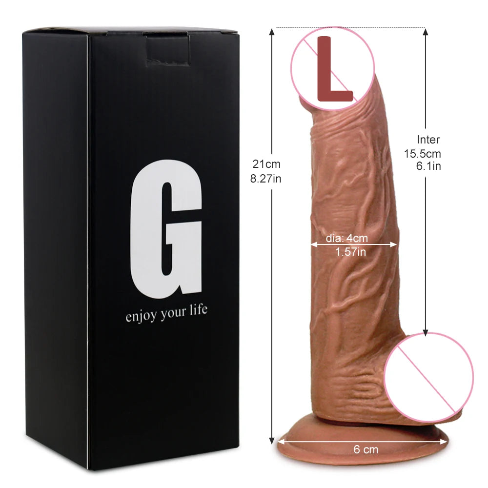 Realistic Dildo (With Strong Suction to gorund or wall)