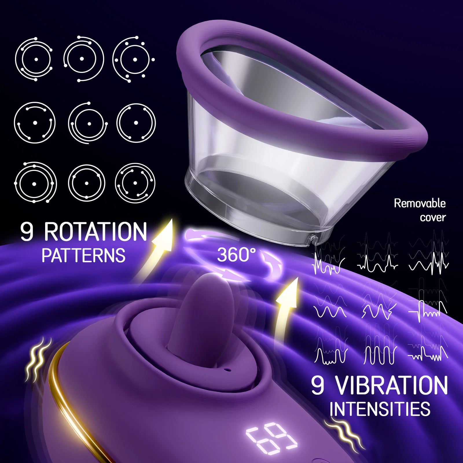 Clitoral Vibrator Vacuum Sucking and Licking Tongue Sex Toy