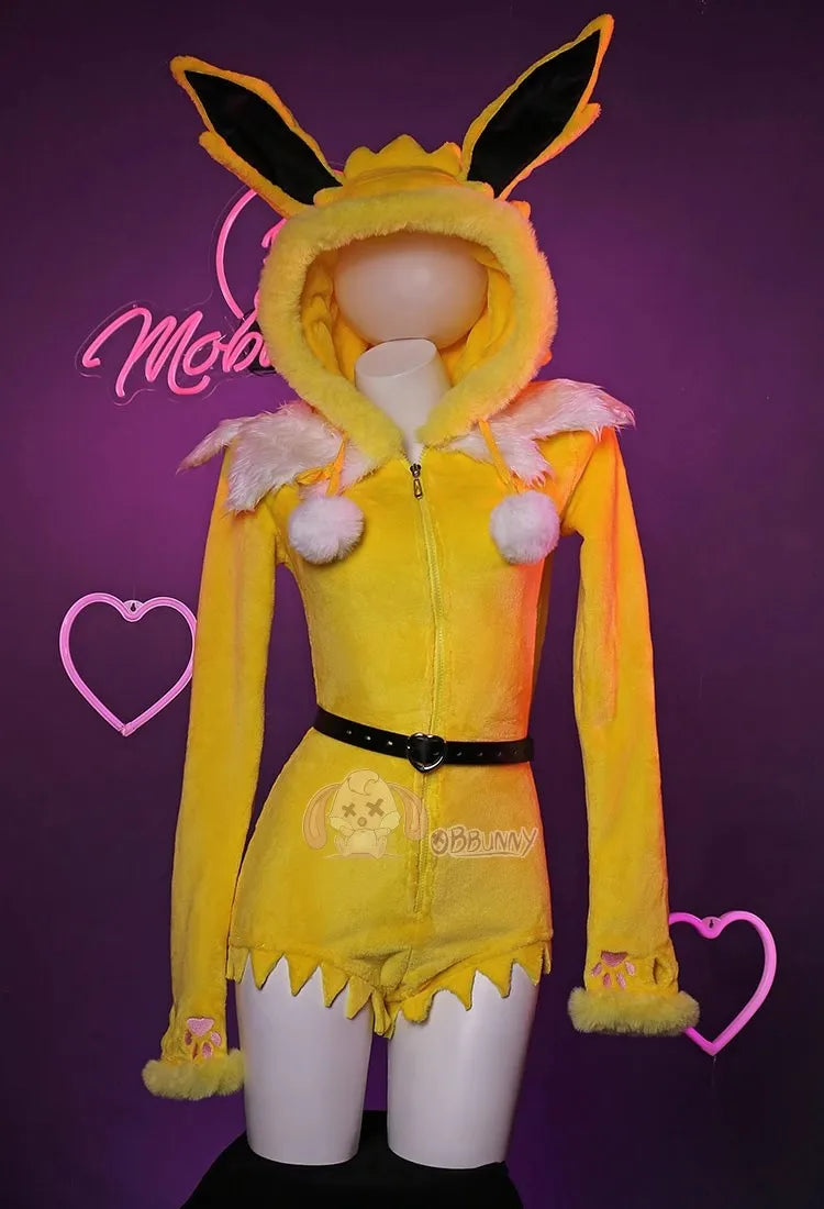 Anime Espeon Cosplay Costumes (Tail Socks Suit Cute Cartoon Flannel Pajamas Bunny)