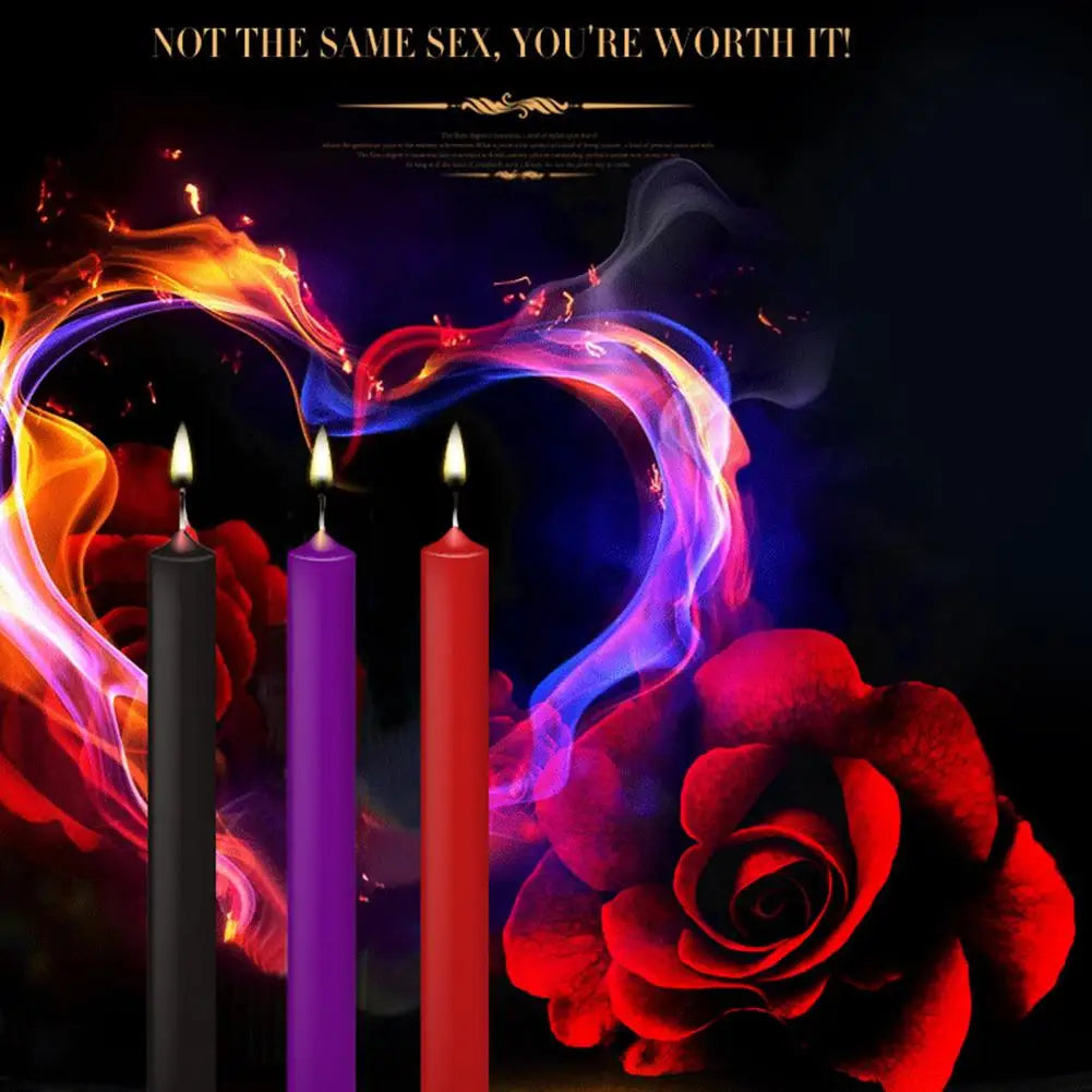 3PCS/Box Low Temperature Candle,Romantic Passion Play Sex Candles for Couple,Relaxation Flirting Sex Wax for Adults Game Toys