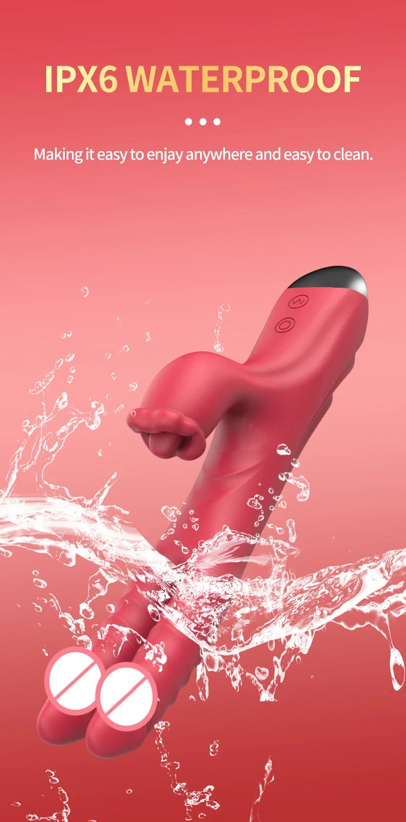 Silicone Female Clitoral Masturbation Nipple Masturbator Dual Dildo Vibrator