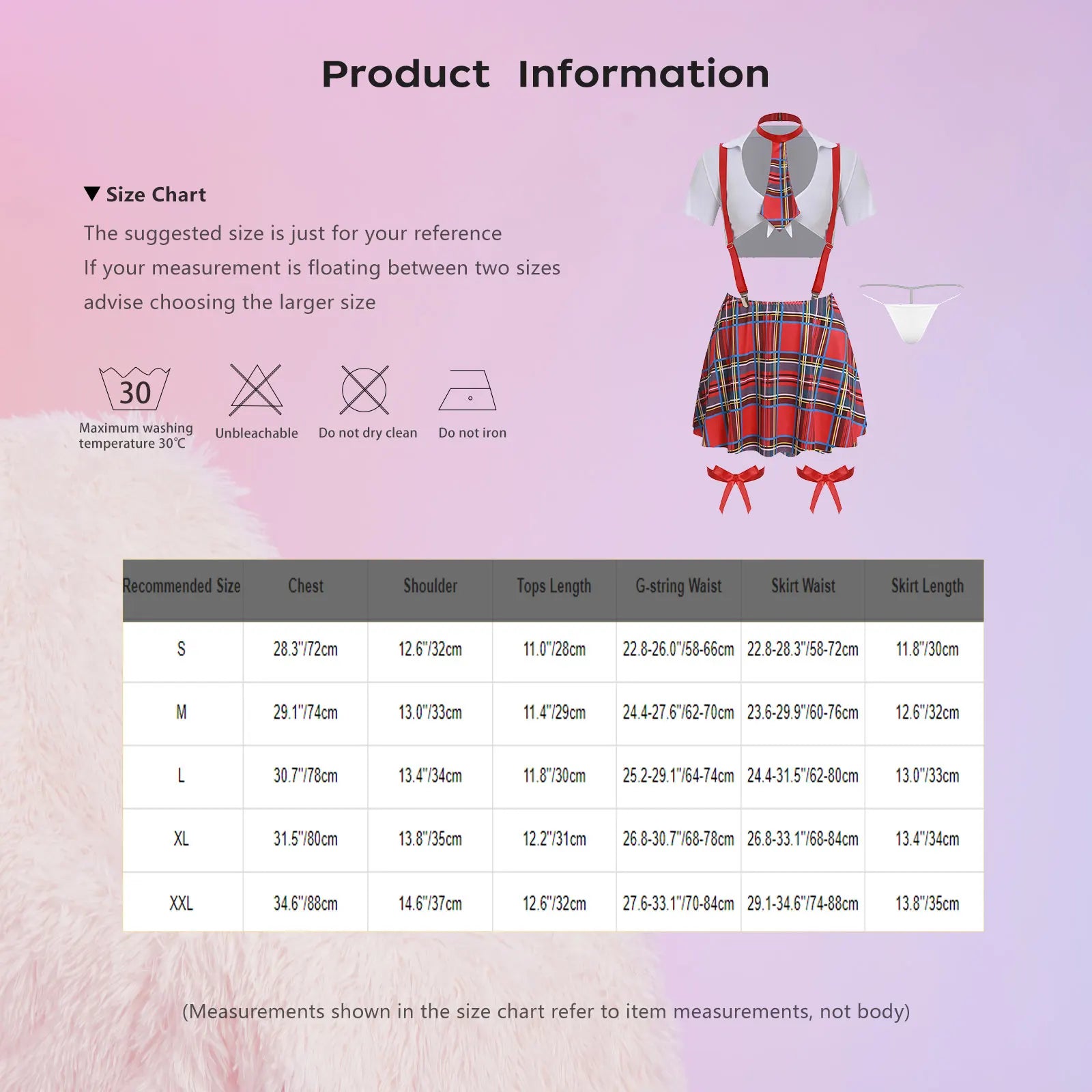 Women Lingerie School Girls Cosplay Costume Student Uniform Cropped Tops with Tie Plaid Suspender Mini Skirt Thong Underwear