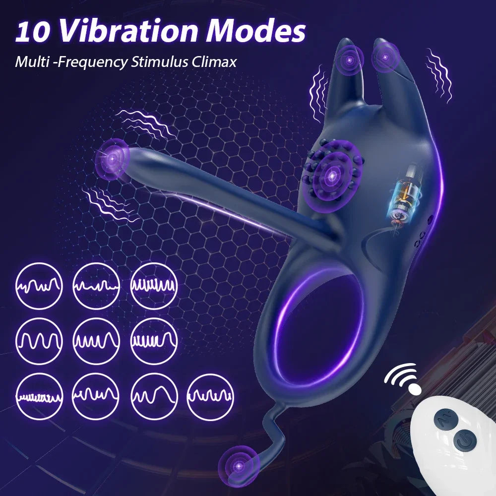 Cock Ring for Men Vibrating Delay Ejaculation Penis Ring Vibrator Male Penis Massager Clitoral Stimulation Sex Toys for Couples