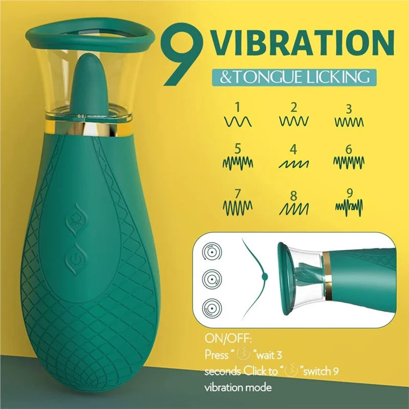 Clitoral Sucking Vibrator with 9 Lick and 3 Suction Mode Sex Toys
