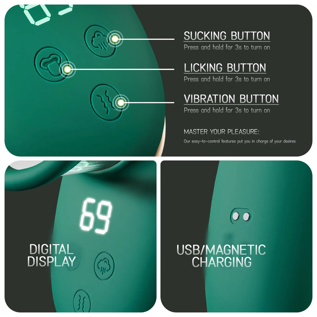 2 in 1 Clitoris Vibrator for Women Nipple Sucker Stimulator Sucking Vacuum