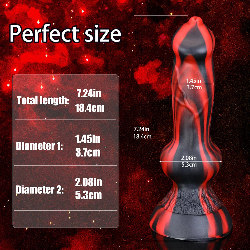 Black Red Dog Dildo
