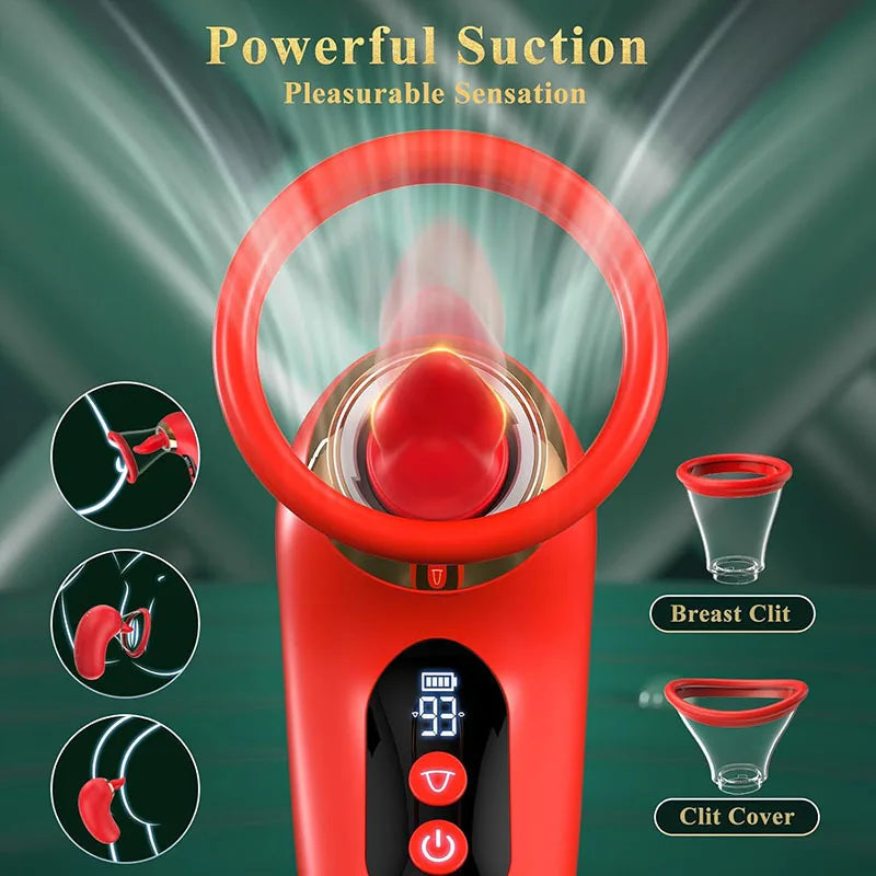APP Control Clitoral Sucker Vibrator Tongue Licking Nipple Vagina Massager