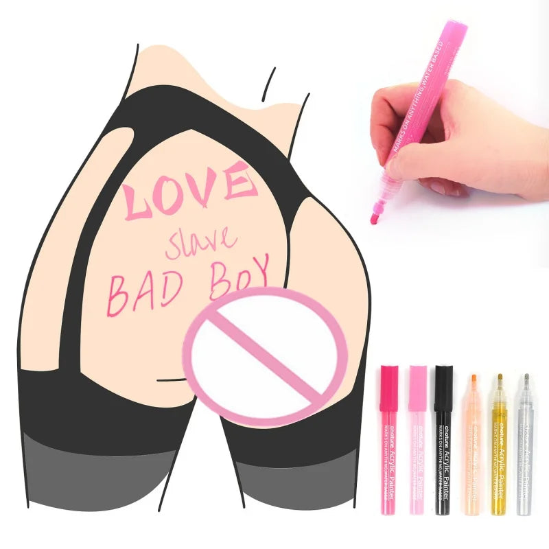 Exotic Accessories Washable Graffiti Pen Adult Games Flirt Tools Body Painting Bdsm Markers DIY Tattoo Makeup Sex Toys For Women