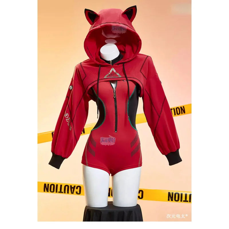 Asuka Langley Soryu Cosplay (Anime New Red Hooded tight-fitting Uniform)