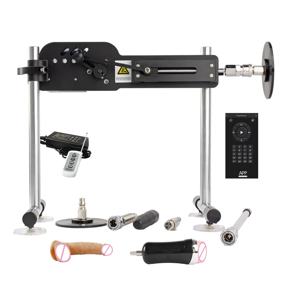 Men and women sex machine with sex toys set ( Automatically retractable dildos for men and women Pump gun sex toys )