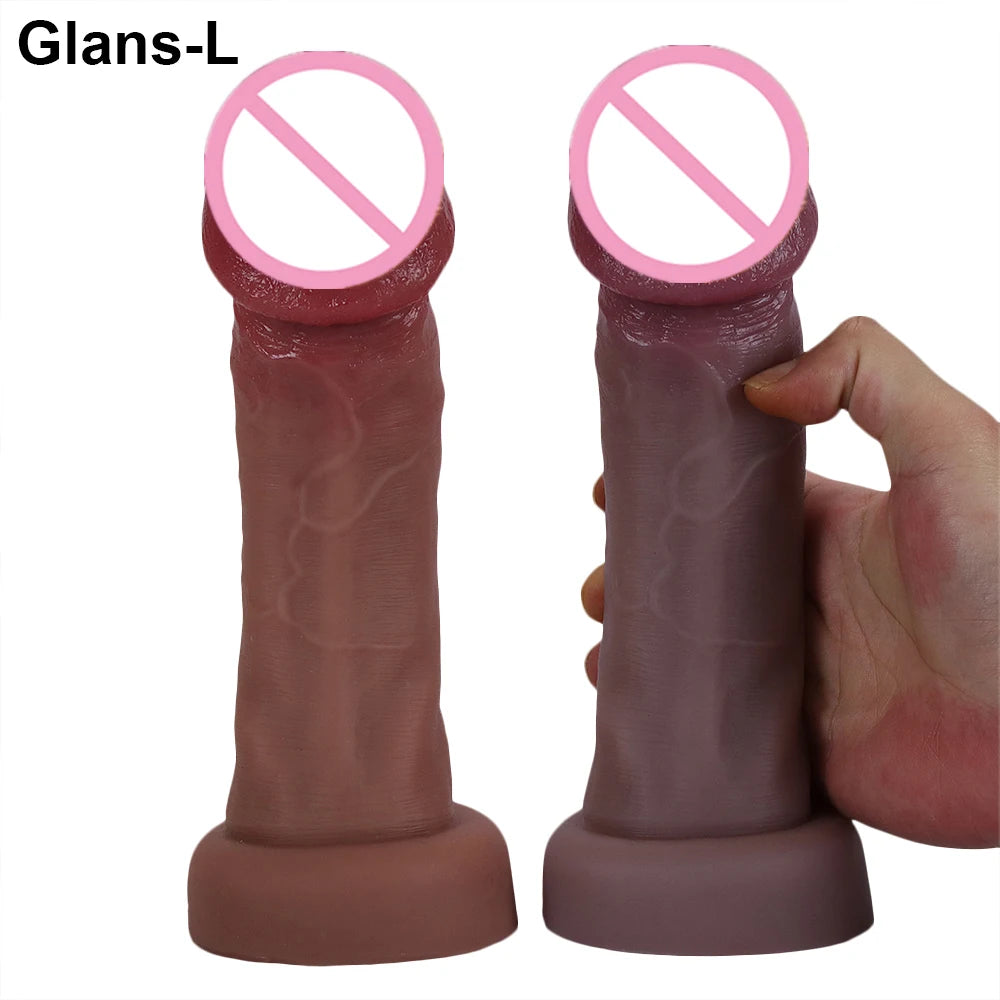 PLAYCHARM Realistic Dildos Big Glans With Suction Base