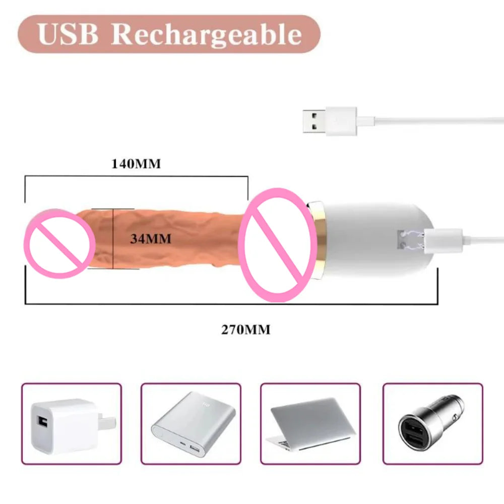 Electric Dildo Gun Sex Machine Simulation Telescopic Vibrator Female Masturbation Automatic Machine