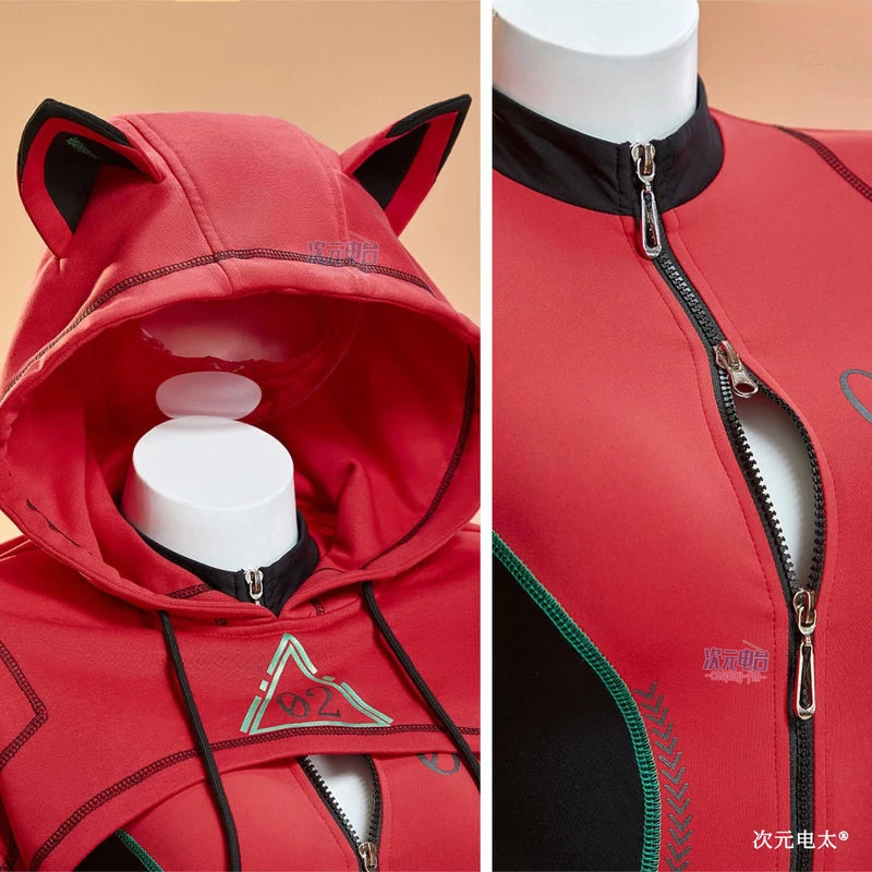 Asuka Langley Soryu Cosplay (Anime New Red Hooded tight-fitting Uniform)
