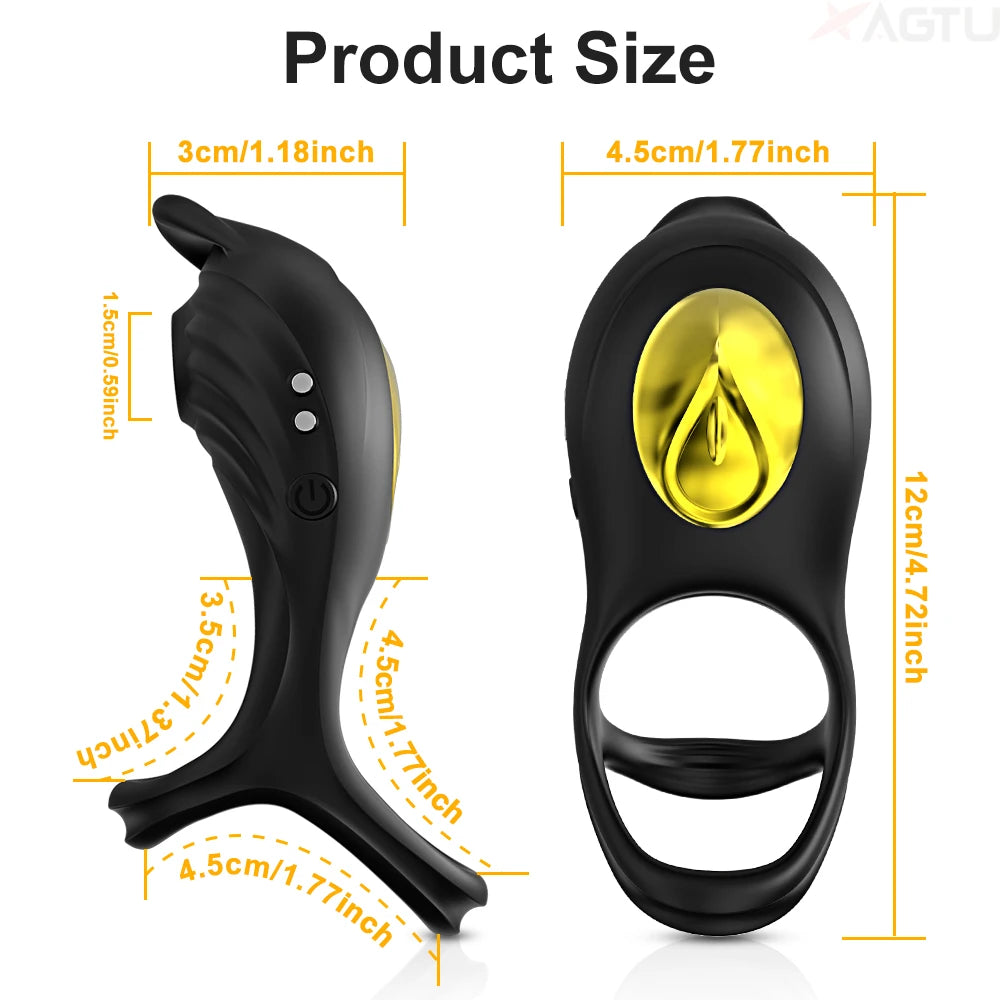 Cock Ring for Men Sucking Clitoral Vibrator Delay Ejaculation Sex Toys