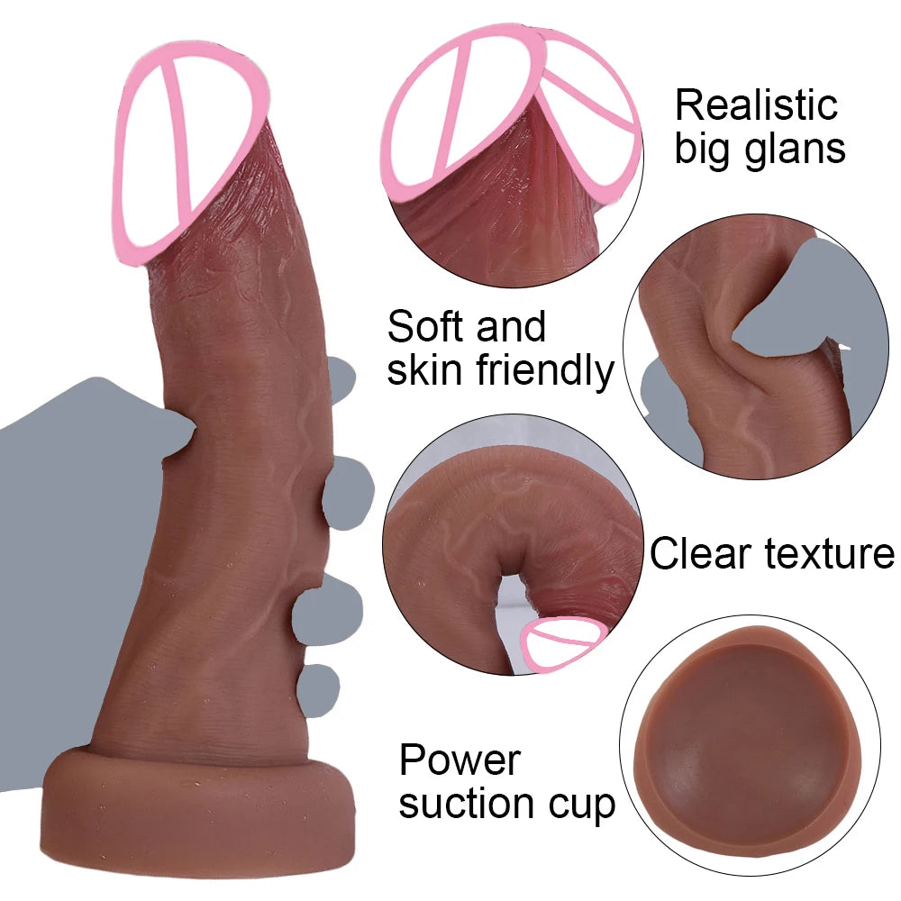 PLAYCHARM Realistic Dildos Big Glans With Suction Base