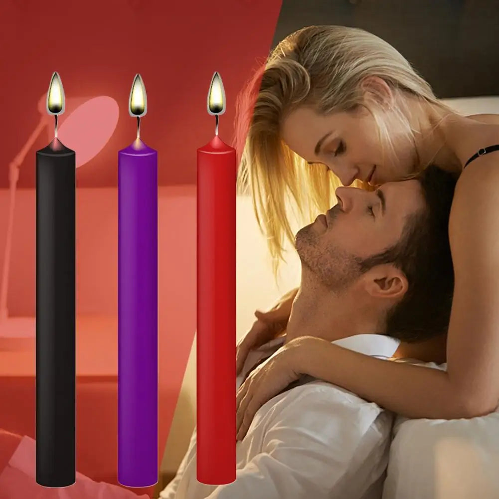 3PCS/Box Low Temperature Candle,Romantic Passion Play Sex Candles for Couple,Relaxation Flirting Sex Wax for Adults Game Toys