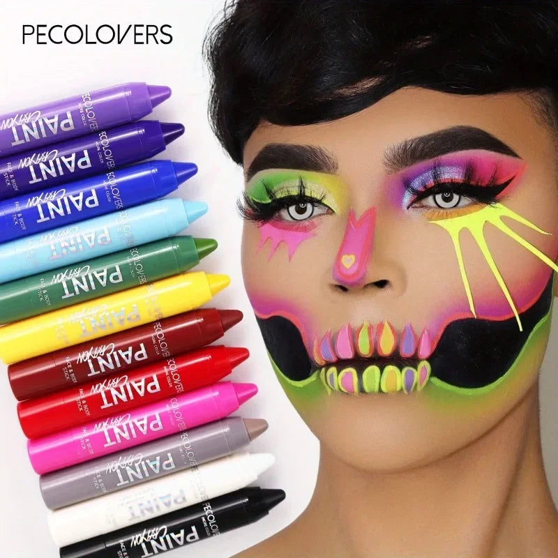 Face & Body Paint Sticks Body Paint Glow in The Dark Under UV Lights Face Painting Crayon Sticks Party