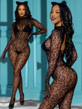 Sexy Lingerie Body Stocking Leopard