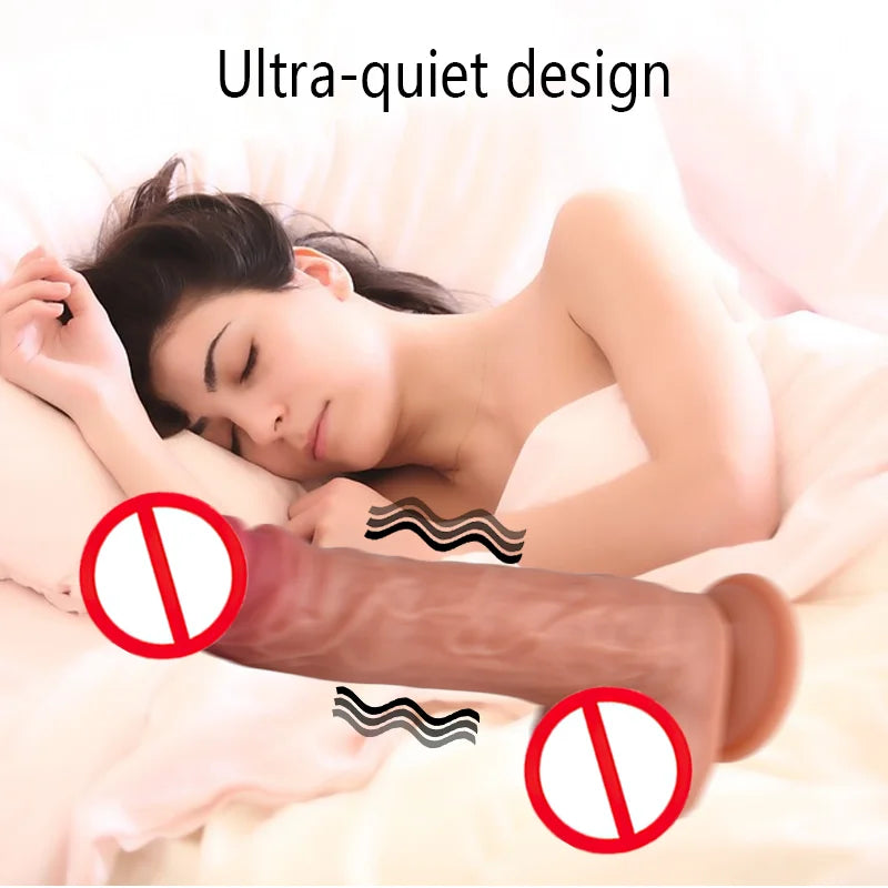 Dildo Heated Realistic Telescopic Swing Vibrator