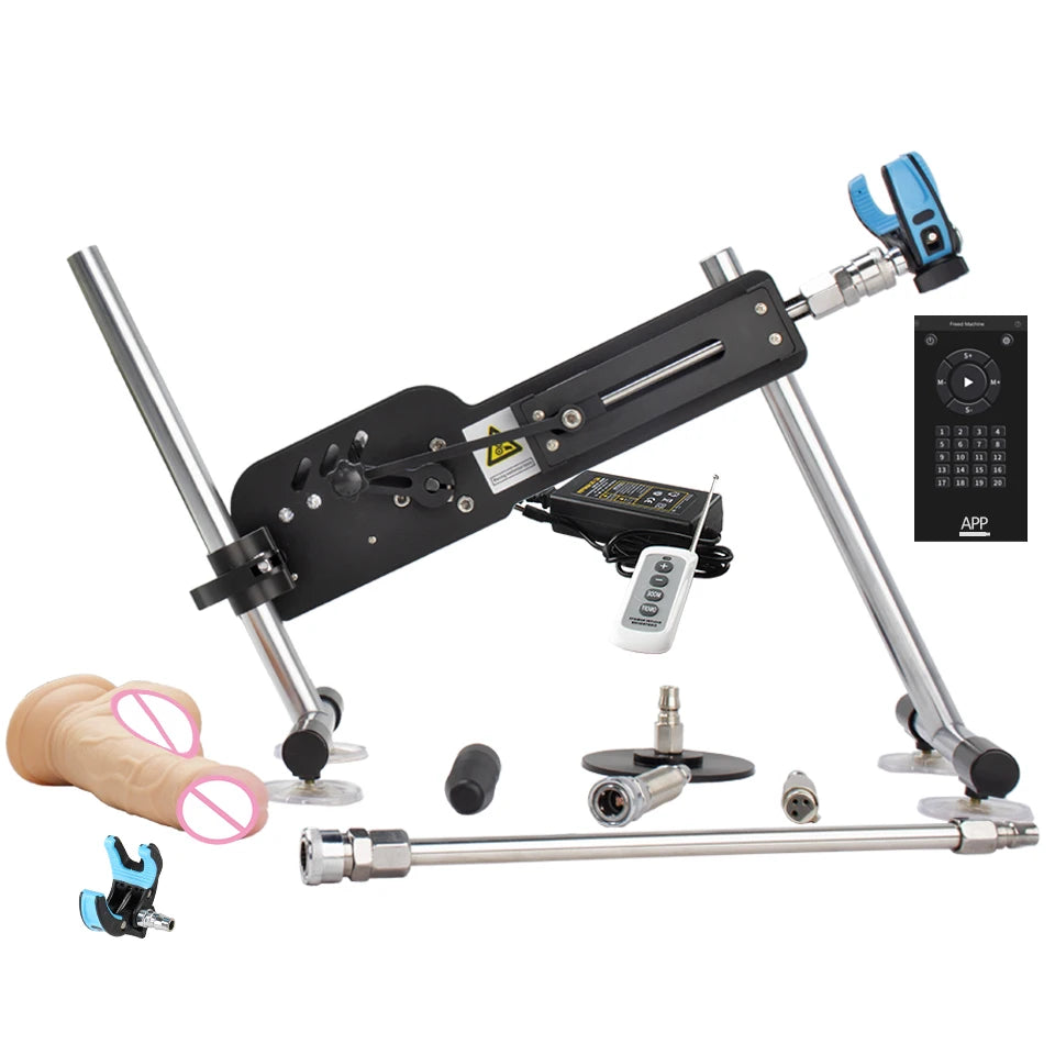 Men and women sex machine with sex toys set ( Automatically retractable dildos for men and women Pump gun sex toys )
