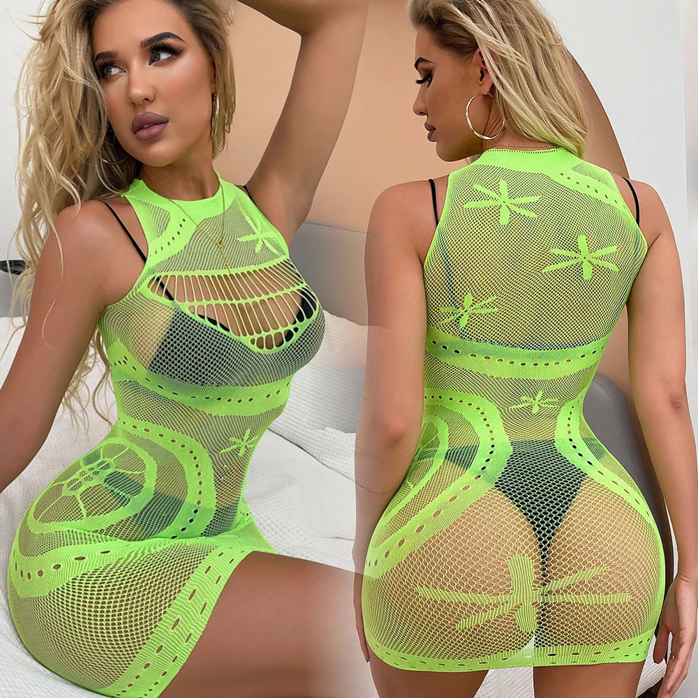 Sexy Dress Clubwear See Through Stocking Nightdress