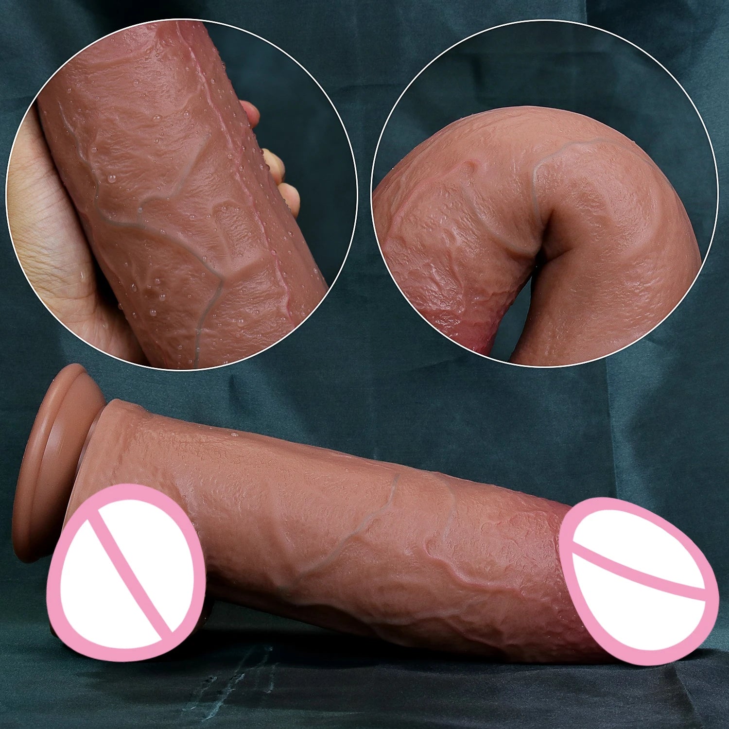 Very Soft  Skin Feel Big Thick Dildo Anal Sex Toy for Man Woman (Realistic Silicone Penis Cock Suction base)